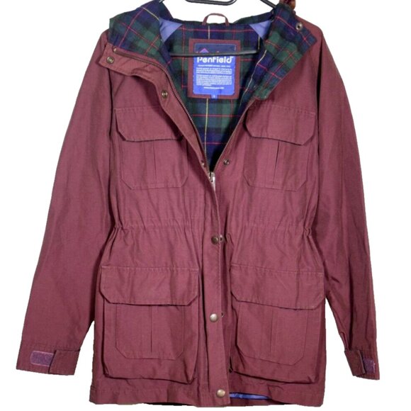 Penfield 60/40 Kasson Anorak Hooded Flannel Lined Parka in Burgundy - Size M - Picture 1 of 7